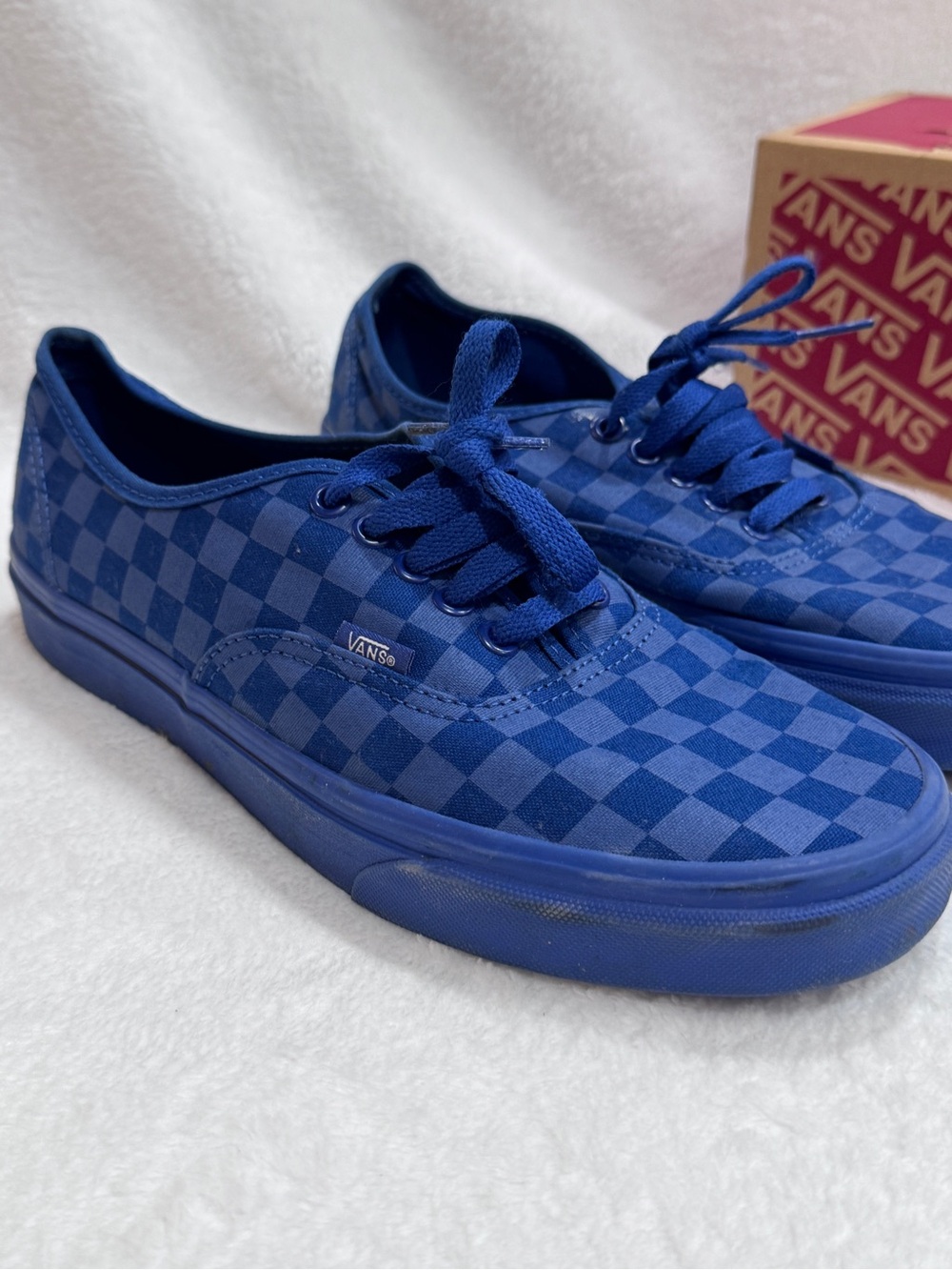 Vans Men’s Checkerboard Low-Top Sneakers - Blue